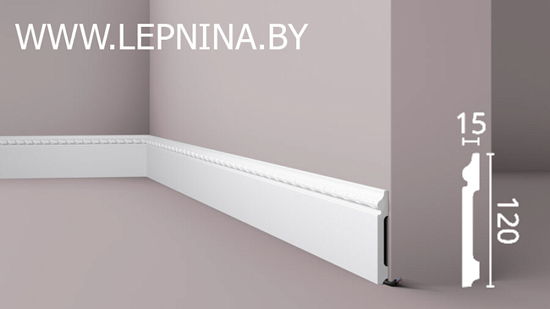 NMC WALLSTYL профиль FO2 выс.плотности 120х15мм белый 13шт/кор